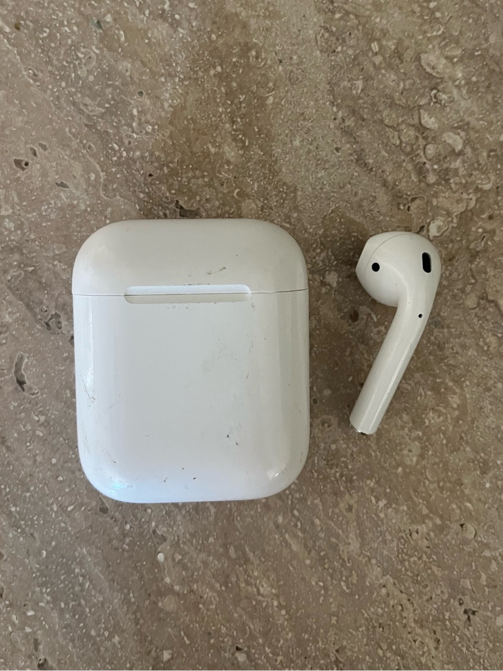 Wireless Earbud and Charging Case - White